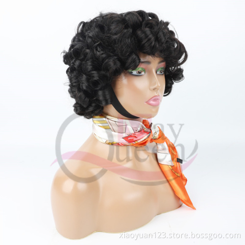 Mayqueen Hair Vendor Cheap Wholesale 10A Glueless #1B Color Machine Made Wig 100% Virgin Human Hair Wigs no Lace For Black Women